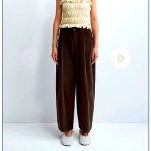 Cordera Corduroy Baggy Pants Brown Size 2
